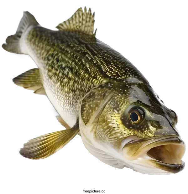 [Transparent Background PNG]Striped Bass Fish on White Background
