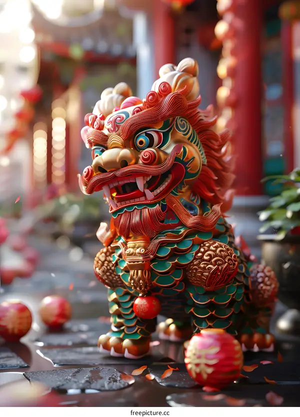 Chinese lion dance