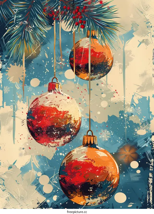 Festive Christmas Decorations with Red and Gold Balls