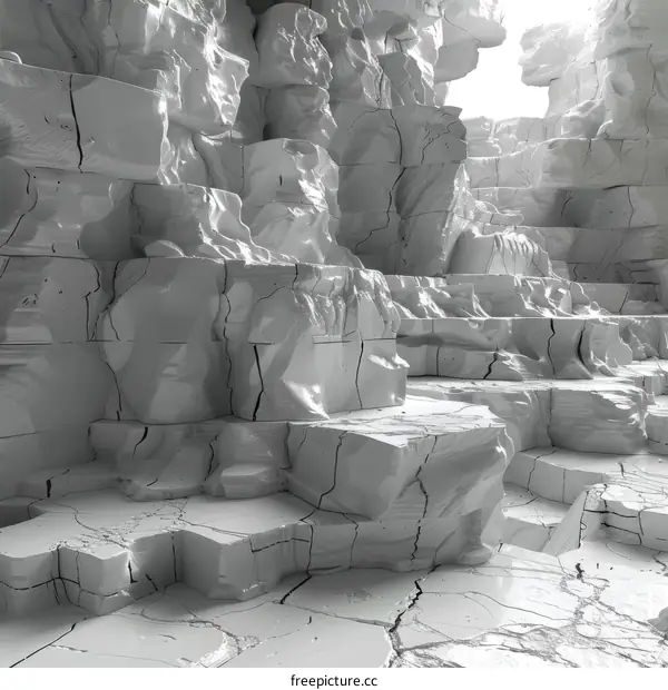 Abstract White Rock Formation Landscape Design
