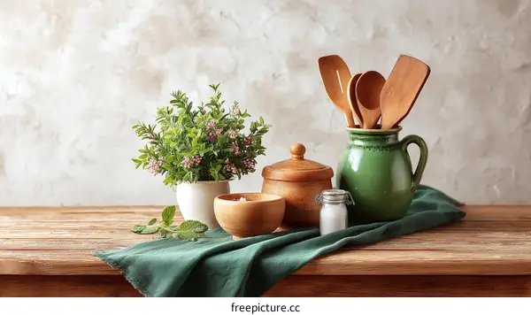 Rustic Kitchen Utensils and Decor