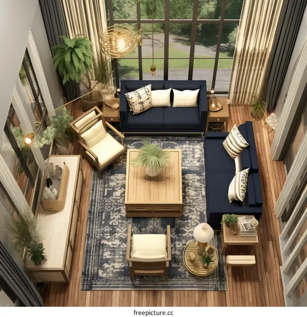 A Luxurious Living Room With Modern Furnishings