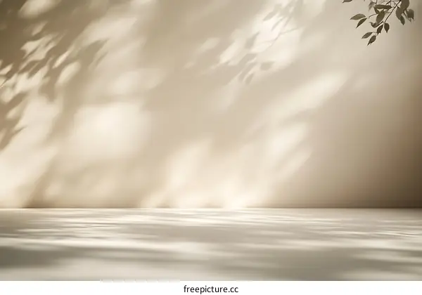 Elegant Beige Background with Natural Light and Shadows