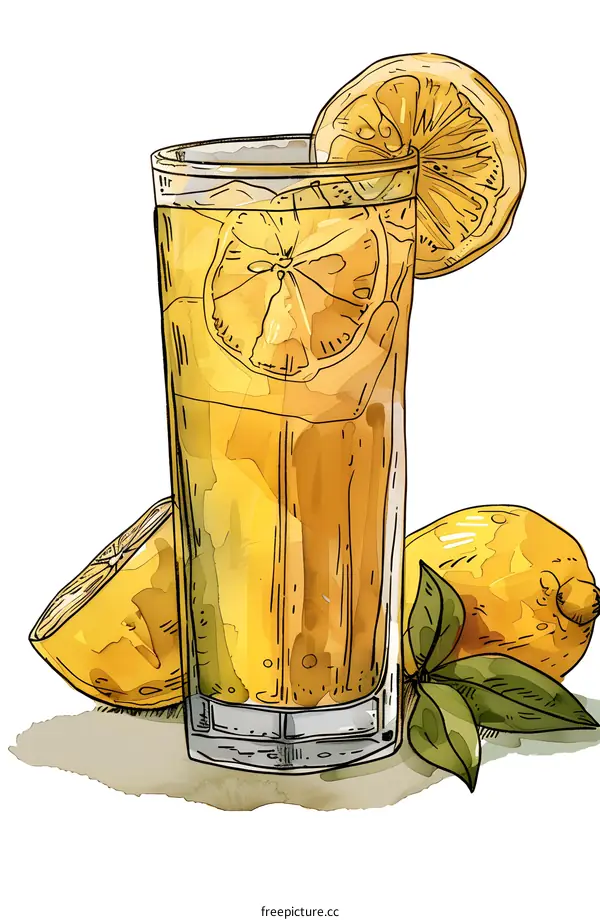 Glass of Lemonade With Lemon Slices