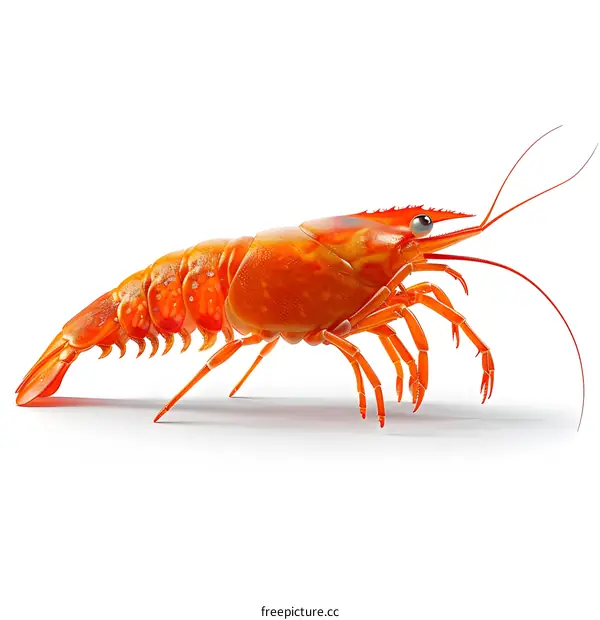 orange lobster isolated on white background