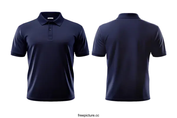 [Transparent Background PNG]Navy Blue Polo Shirt Mockup