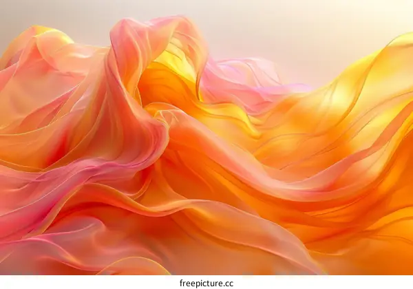 Colorful abstract painting with flowing shapes
