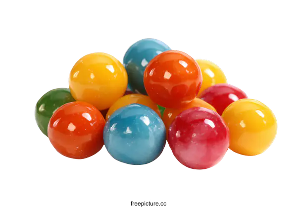 [Transparent Background PNG]Colorful Gummy Candy Balls on White Background