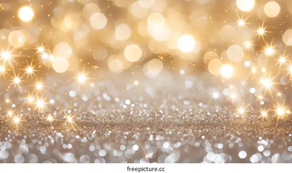 Golden glitter and stars background
