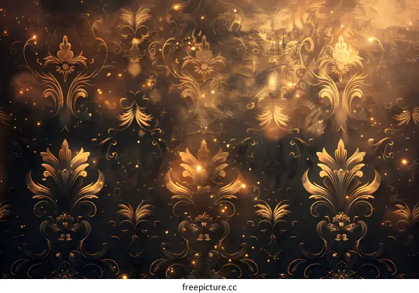 Golden retro pattern background