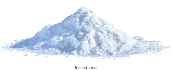 Pile of White Powder Isolated on White Background