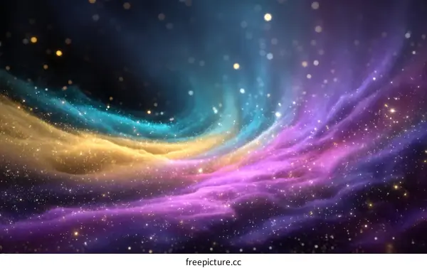 Abstract Colorful Cosmic Nebula