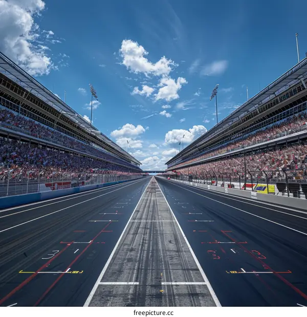 Empty Racetrack with Grandstands