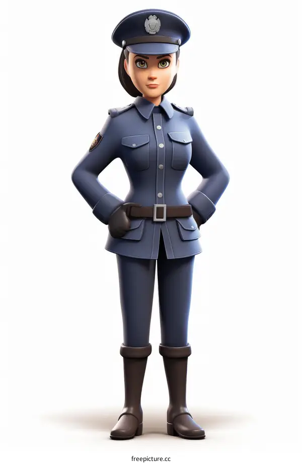 Illustration of a policewoman in uniform