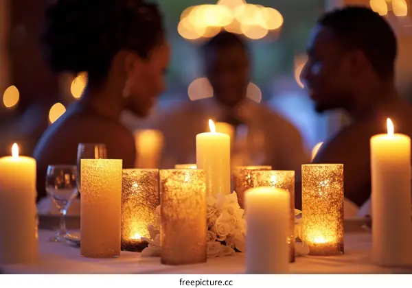 An intimate dinner for two with candlelight