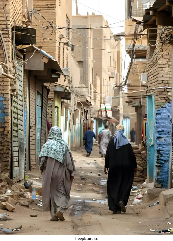 Narrow Street in Middle Eastern City