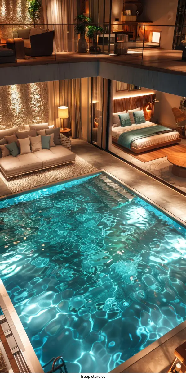 Luxury Modern Indoor Pool House Design