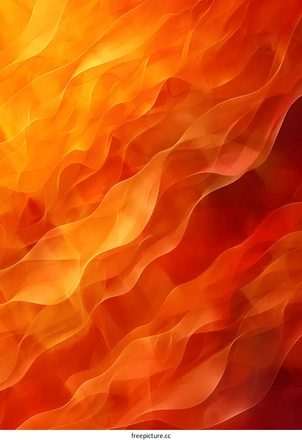 Abstract Background with Orange and Yellow Waves