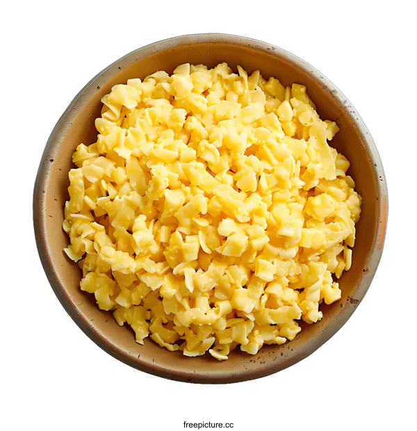 [Transparent Background PNG]Bowl of cooked pasta isolated on white background