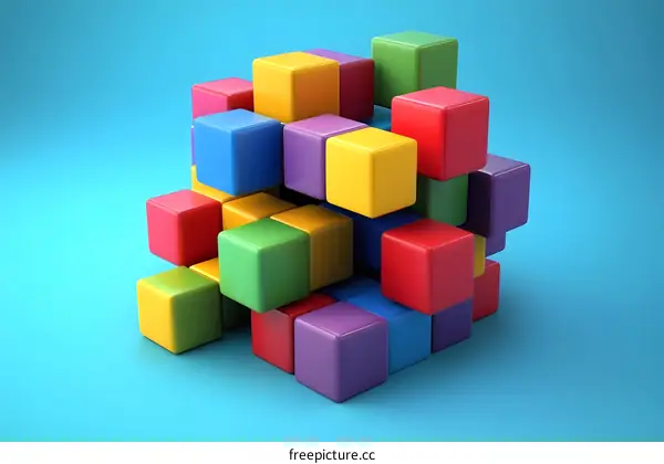 Colorful Cubes Abstract Background