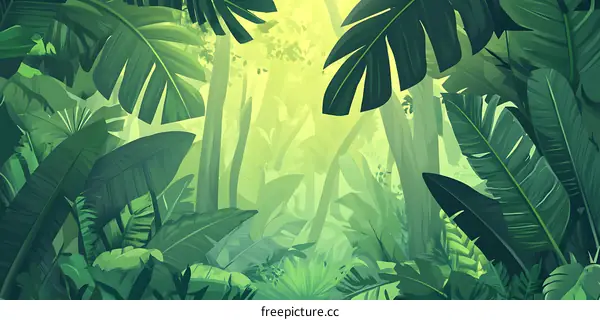 Tropical Jungle Background Illustration