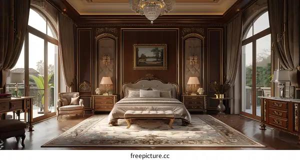 European-style luxury bedroom