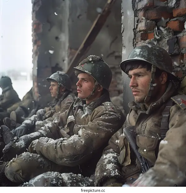 Soviet soldiers during the Battle of Stalingrad, 1942.