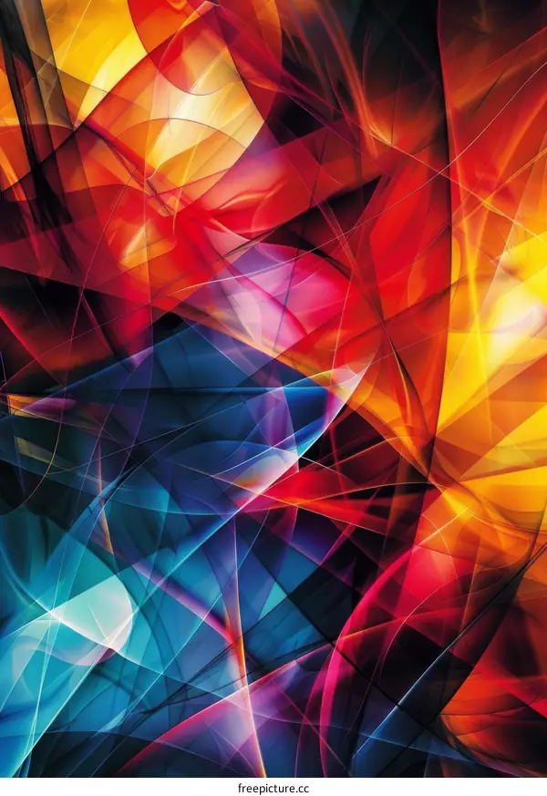 Fantastic red and blue geometric lines