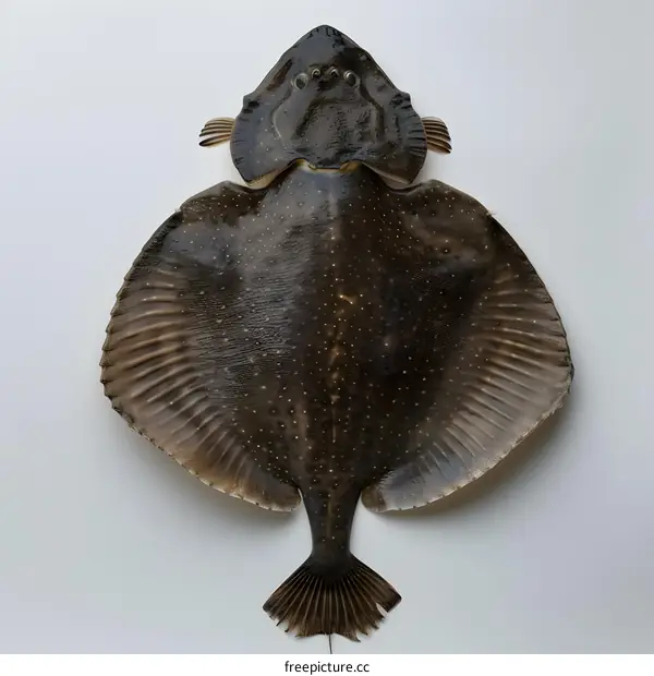 A large brown flounder fish