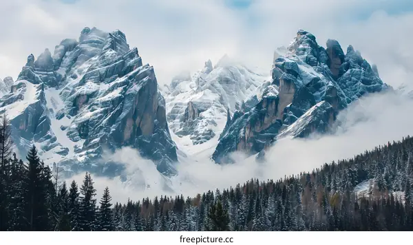 Snowy Mountain Range Landscape Photography