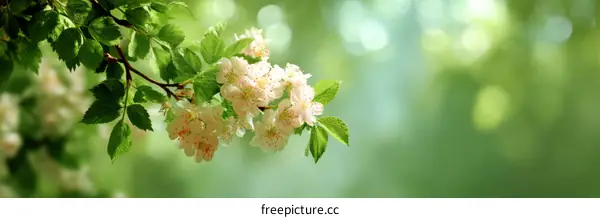 Spring Blossoms in a Gentle Forest Light