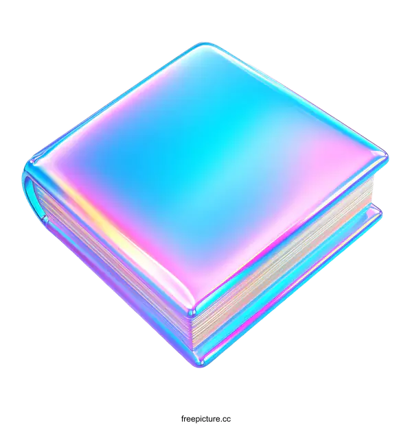 [Transparent Background PNG]Holographic Book Illustration Design