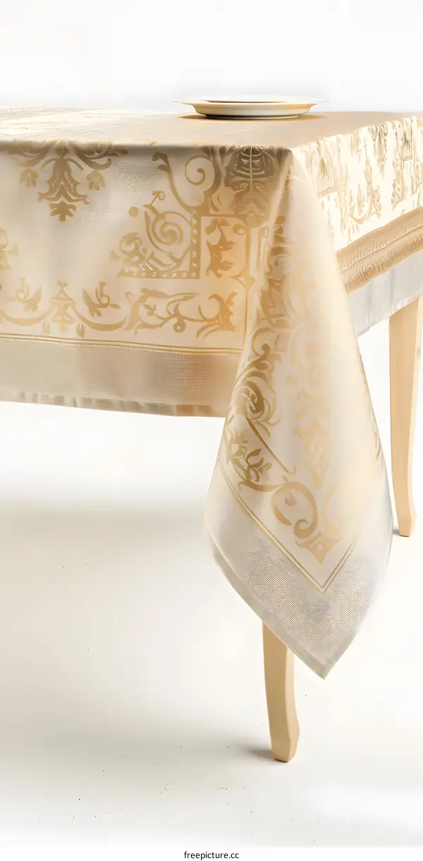 Elegant Tablecloth with Gold Pattern