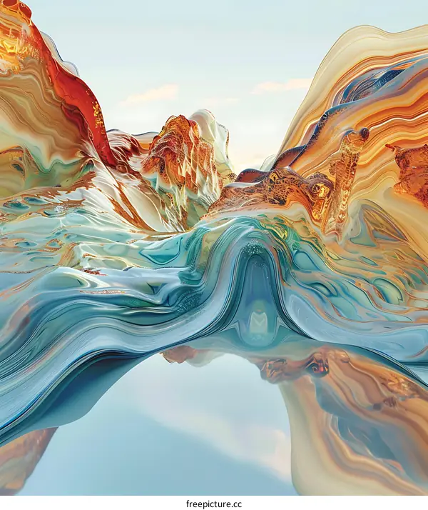 Abstract Landscape With Colorful Swirling Shapes