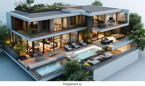 Modern Luxury Mansion Exterior and Interior Design