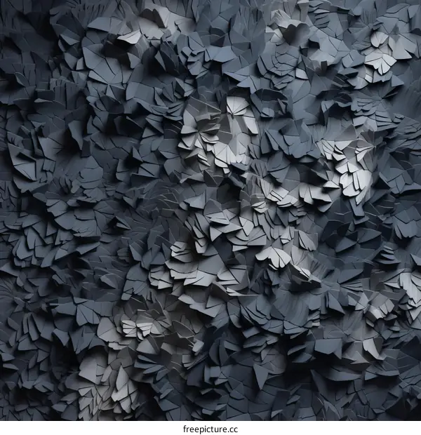 3D illustration of a dark gray rock surface with a rough texture