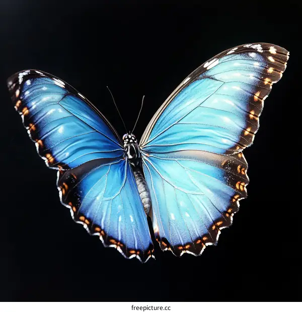 Beautiful Blue Morpho Butterfly Close-up