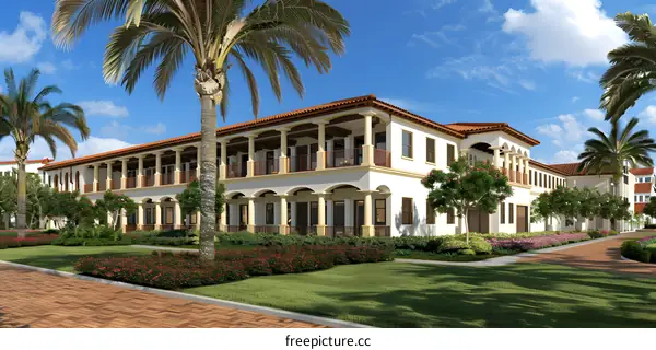 Mediterranean Style Architecture Building Exterior