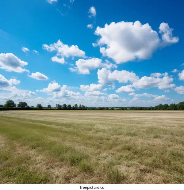 A Beautiful Rural Landscape with a Clear Blue Sky