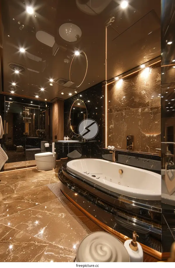 Luxury Bathroom with Elegant Gold Accents