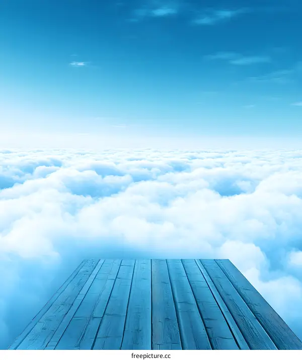 Wooden Plank Above the Clouds