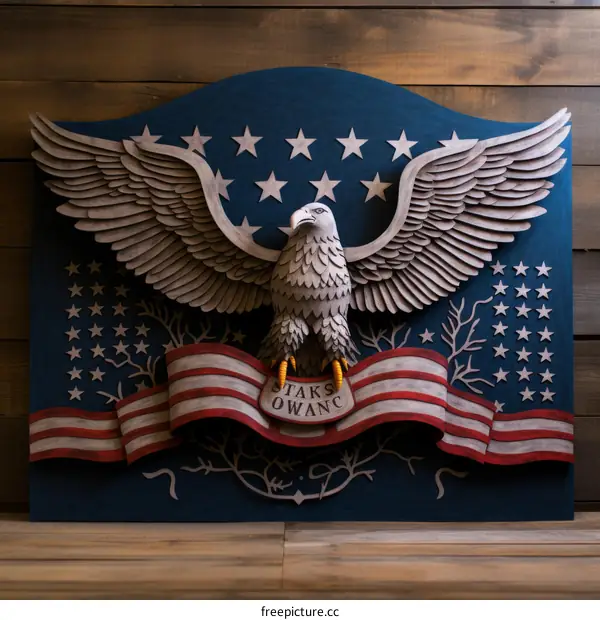 Wooden Bald Eagle Wall Art