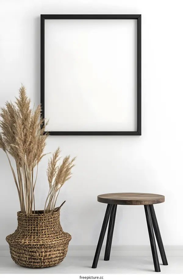 Minimalist Interior Design Mockup with Black Frame