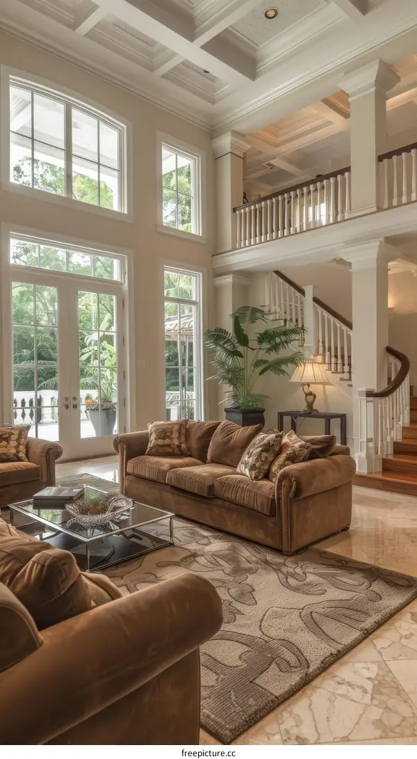 A magnificent living room with furniture