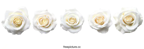 [Transparent Background PNG]Five Exquisite White Roses
