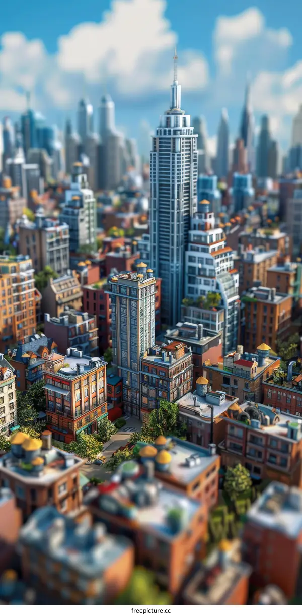 Digital Cityscape Illustration of New York