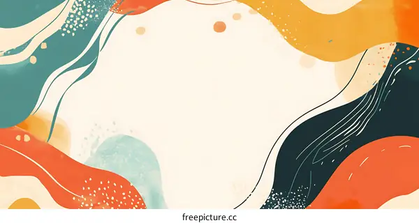 Abstract Watercolor Background with Colorful Shapes
