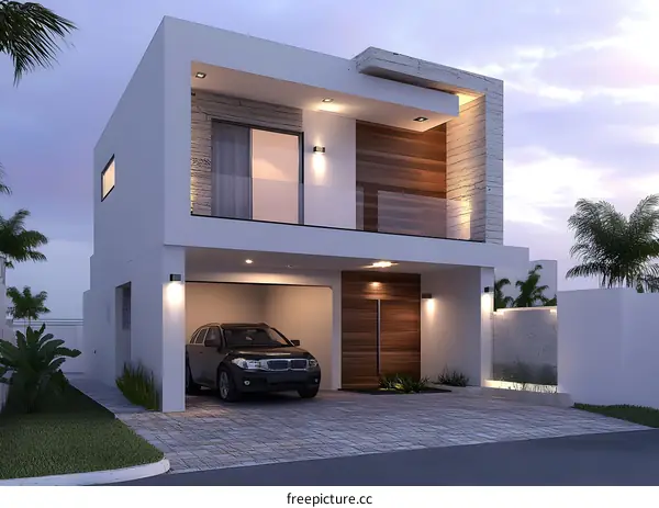 Modern Two Storey House Design With Garage