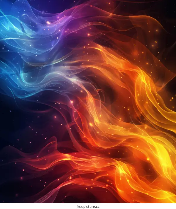 Abstract Wavy Fire and Ice Background
