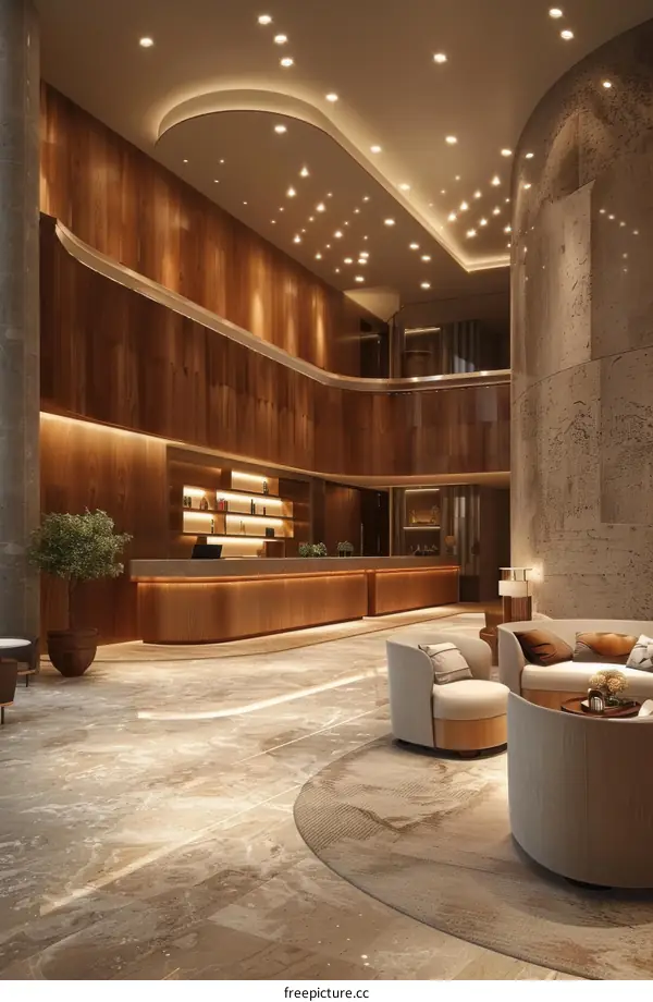 Modern hotel lobby interior design